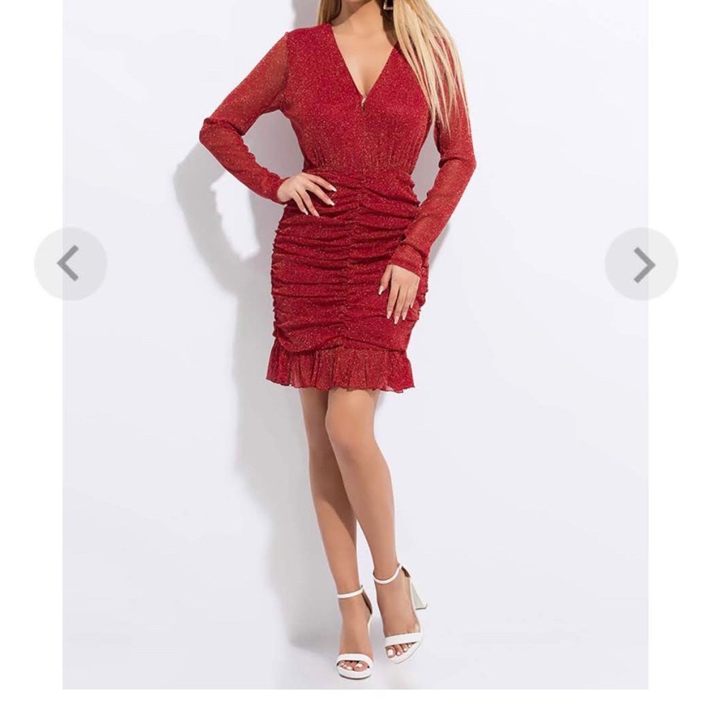 Ruffled Ruched Dress